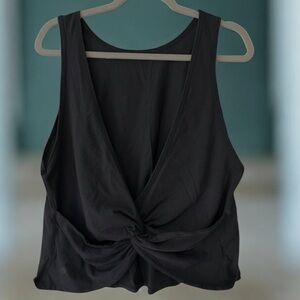 Lululemon Twist It Tank Top Black Knot Front Yoga Workout No Size Tag Fits‎ M